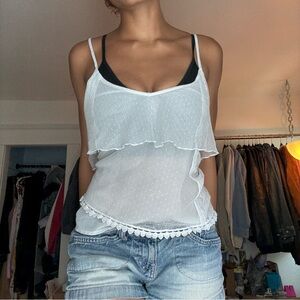 American Eagle NWT White Lace Trim Women’s Top